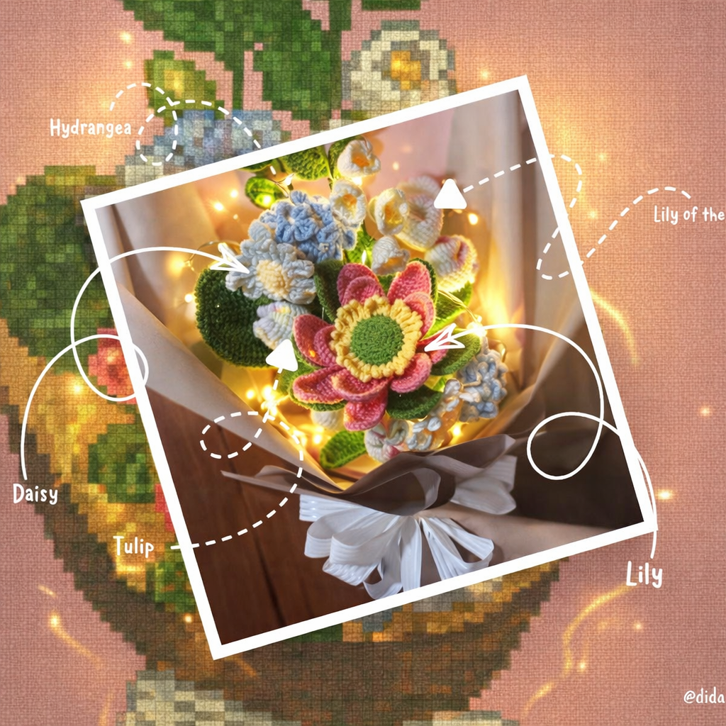 Home Mixed Flower Bouquet with Lights